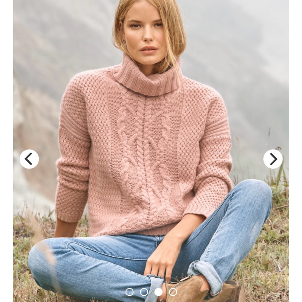 Garnet Hill Recycled Cashmere Turtleneck Sweater